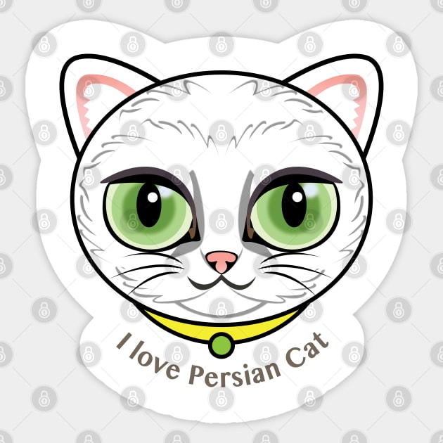 I Love Cat Cat Sticker by zoneo